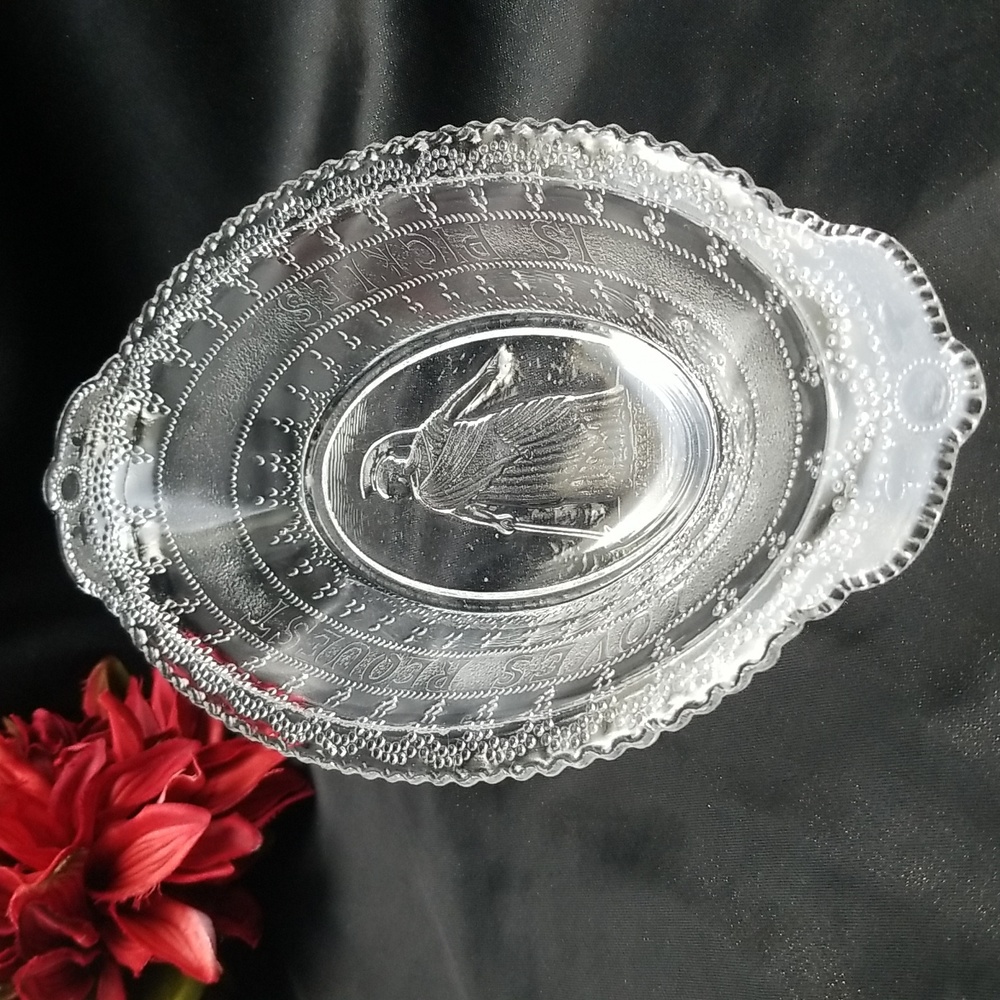 EAPG Adams & Co. Loves Request Is Pickles Roman Medallion Dish